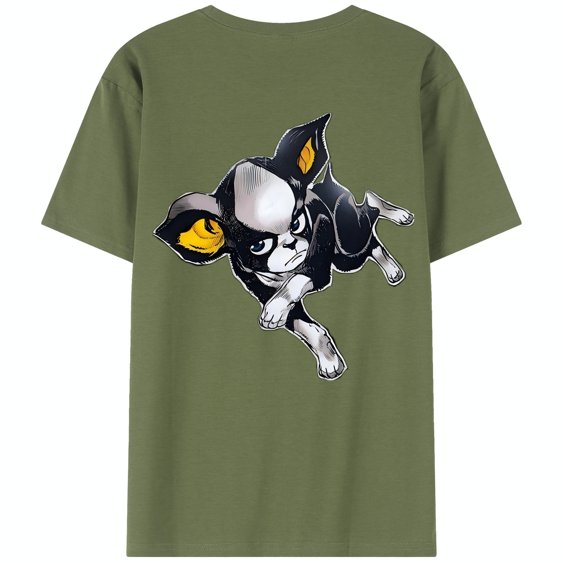 （画像用） ジョジョの奇妙な冒険 イギー JoJo's Bizarre Adventure Iggy 綿100％半袖Tシャツ（背面プリント）